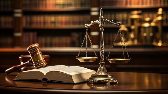 ai-generated-law-books-gavel-and-scales-symbolizing-justice-on-a-table-generative-ai-photo